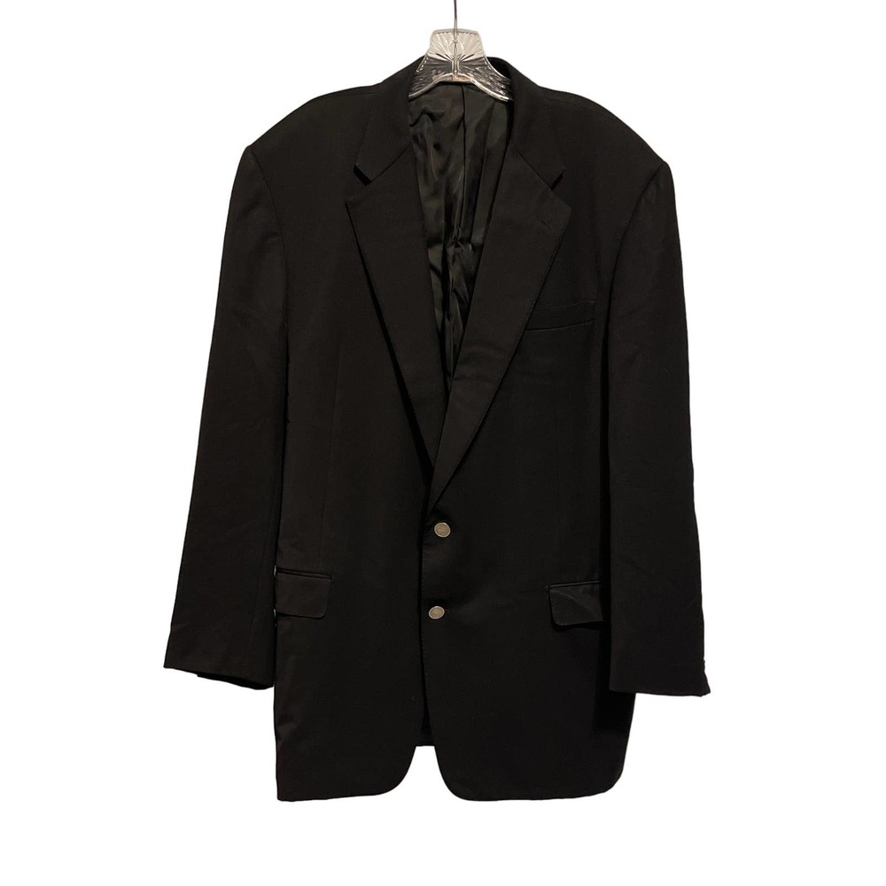 Hickey Freeman Black Custom Tailored Vintage Suit Coat‎